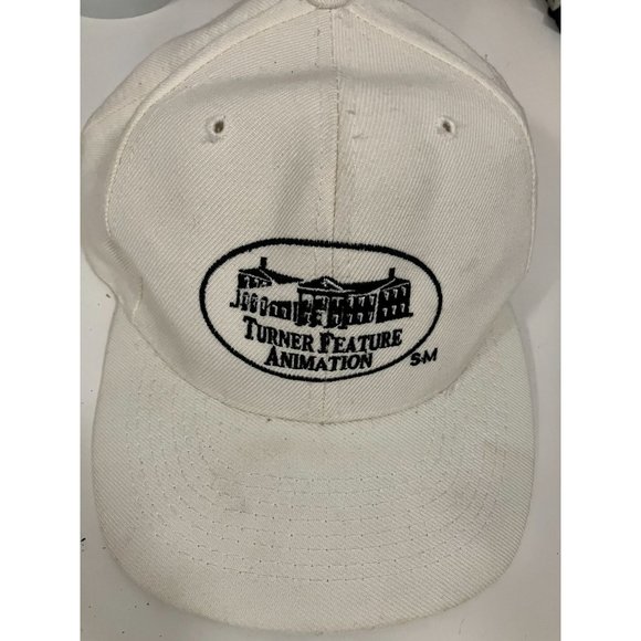 Turner Feature Animation Vintage 90s Snap Back Hat, White, One Size, Very RARE